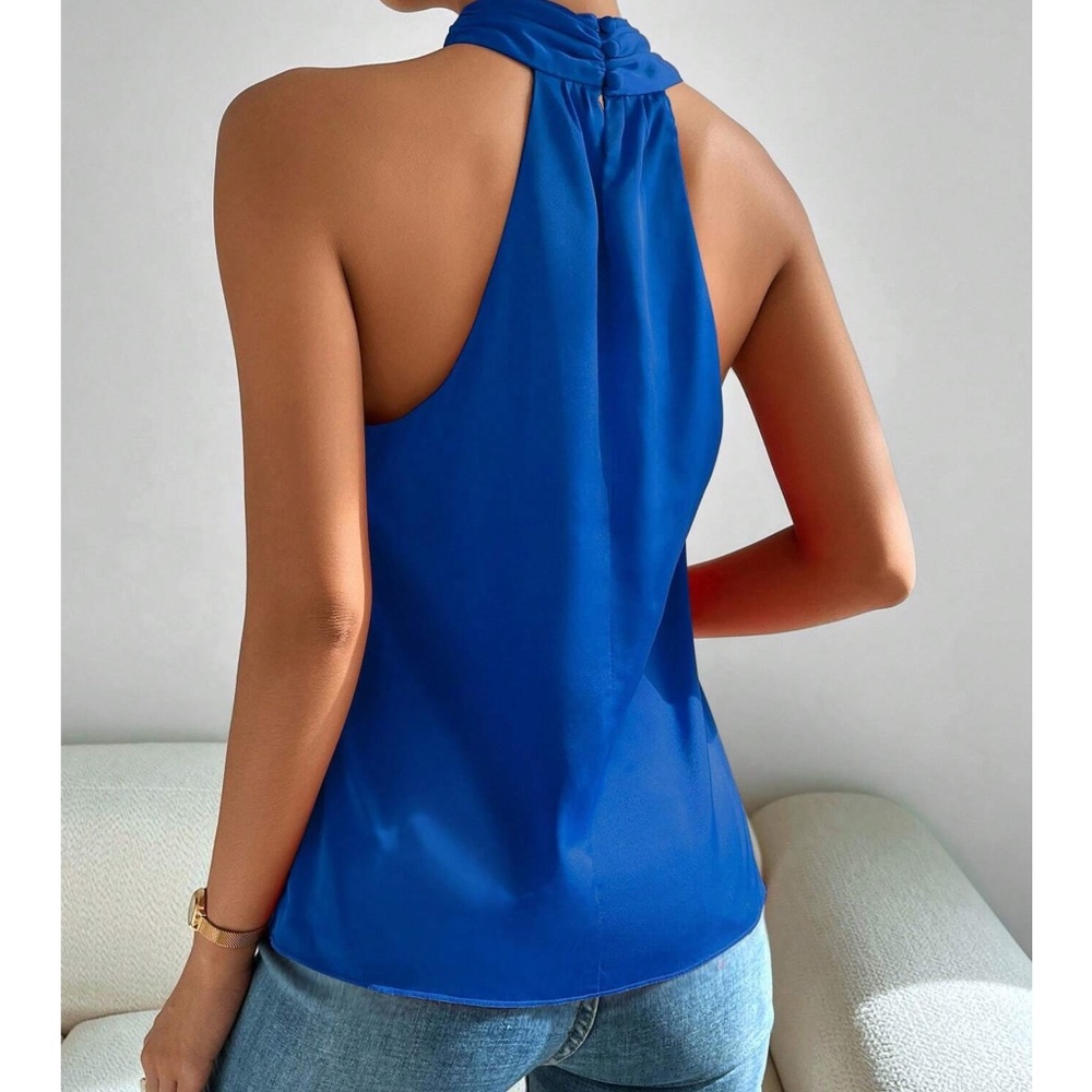 Luxe Satin Halter Tank Top - Picture 7 of 7